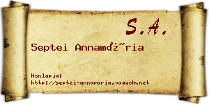 Septei Annamária névjegykártya